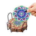 thumbnail image 3 of DIY diamantes pintura posavasos con estante Woodiness diamantes de imitación taza almohadilla decoración del hogar FLhrweasw Nuevo, 3 of 9
