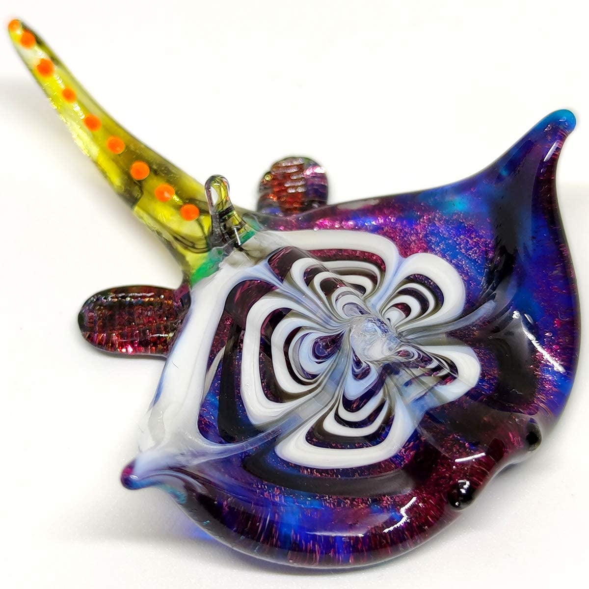 New Miniature Blown Glass Blowing Art Purple Frog Animal Decor Collectible Gift 