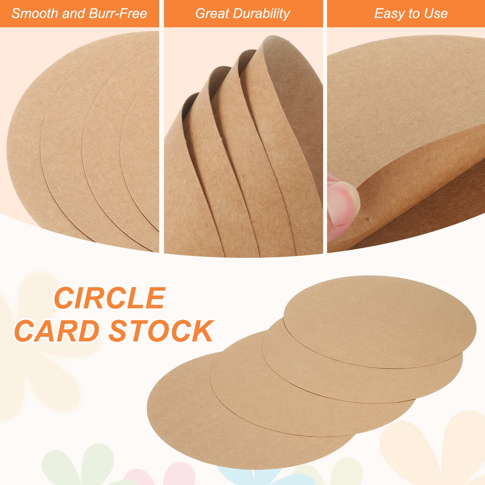 24 Pcs Circle Card Stock, 11.8 Inch Cardstock Paper Circles for Craft, Kraft Color