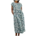 thumbnail image 2 of Fankiway Robe pour les Femmes, 2023 Été Coton Lin Boho Casual Mode Robe Sans Manches Vacances Porter Sundresses pour les Femmes Robes Sans Manches pour les Femmes Grande Taille, 2 of 5