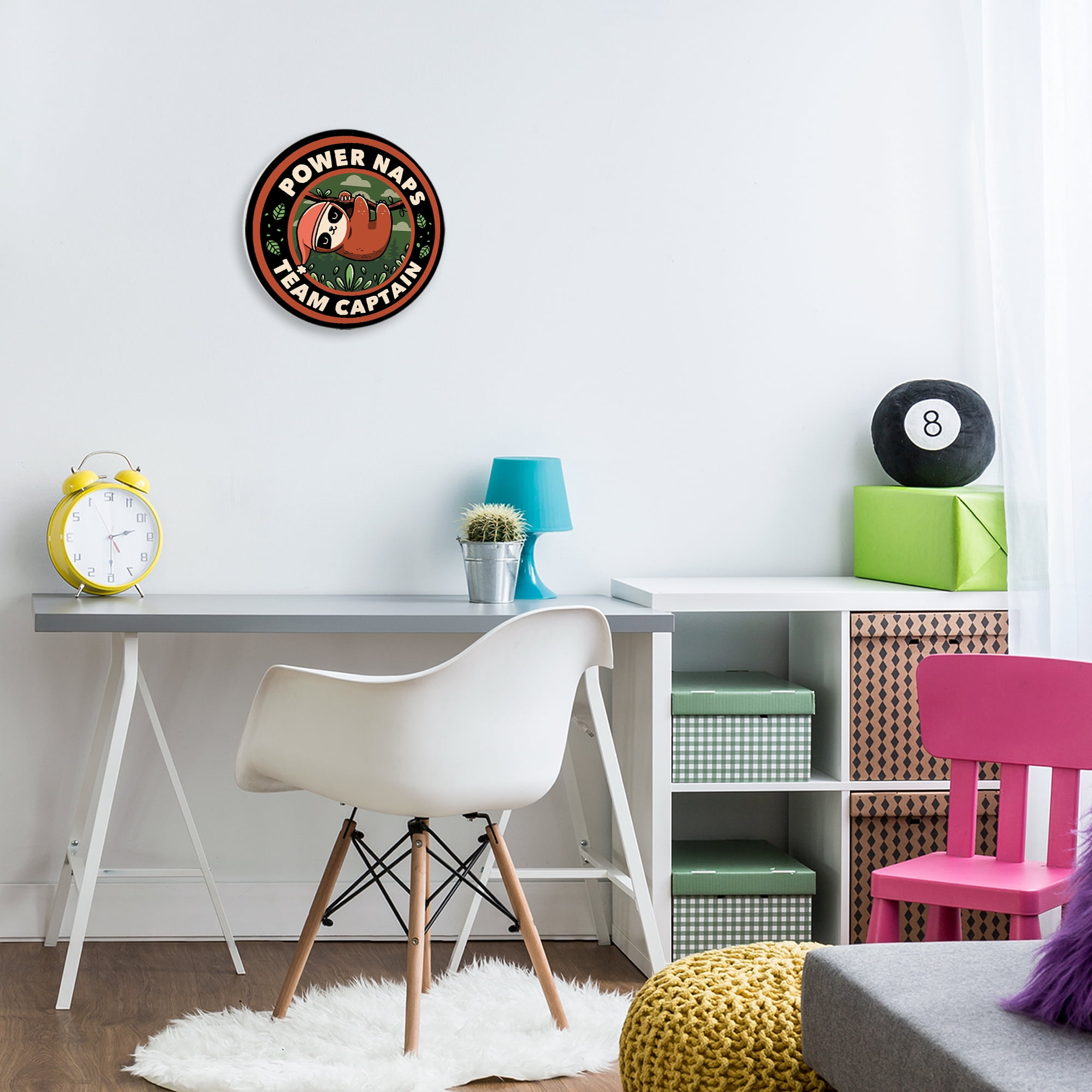 Stupell Industries Power Naps Team Captain Circular Wall Plaque, design by Tobe Fonseca