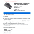 thumbnail image 2 of Rear Wheel Cylinder - Compatible with 1992 - 1994 Chevy S10 Blazer 1993, 2 of 2