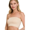 thumbnail image 2 of 6 Packs - Zenana Women & Plus Seamless Strapless 7" Bandeau Tube Top w/No Pad, 2 of 5