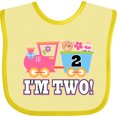 thumbnail image 3 of Inktastic 2nd Birthday Cute Pink Train Girls Baby Bib, 3 of 4