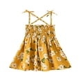 thumbnail image 1 of Bébés Filles Glisser Robe Bretelles Sans Manches Floral Élastique Robe Soleil Été, 1 of 6