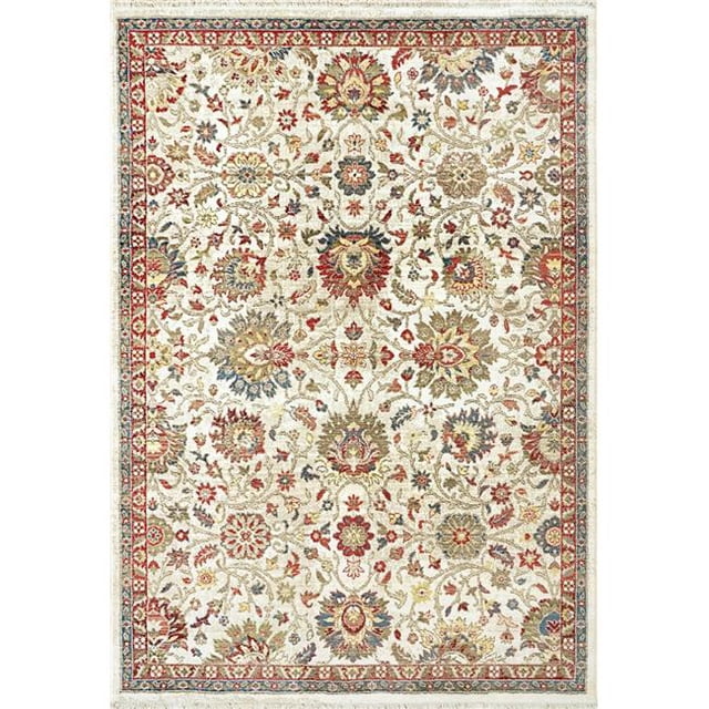 Dynamic Rugs JN246883130 Tapis de Transition Rectangulaire de 2 Pi x 3 Pi 11 Po Juno 6883 - 130 Ivoire et Rouge