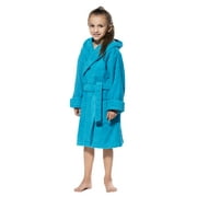 Turquaz Linen 100% Turkish Cotton White Hooded Terry Kid's Bathrobe (X-Large)