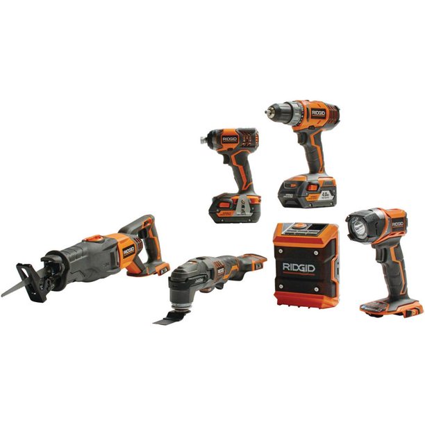 Ridgid R9641 18Volt LithiumIon Cordless Handheld 6Tool Combo Kit