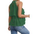 thumbnail image 5 of Women's Layered Ruffle Hem Sleeveless Halter Chiffon Blouse Flowy Tank Tops Green M, 5 of 10