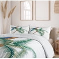 thumbnail image 6 of Ambesonne Exotic Duvet Cover Set, Parrot Coconut Palms, 2-Calking, White Brown Green, 6 of 6