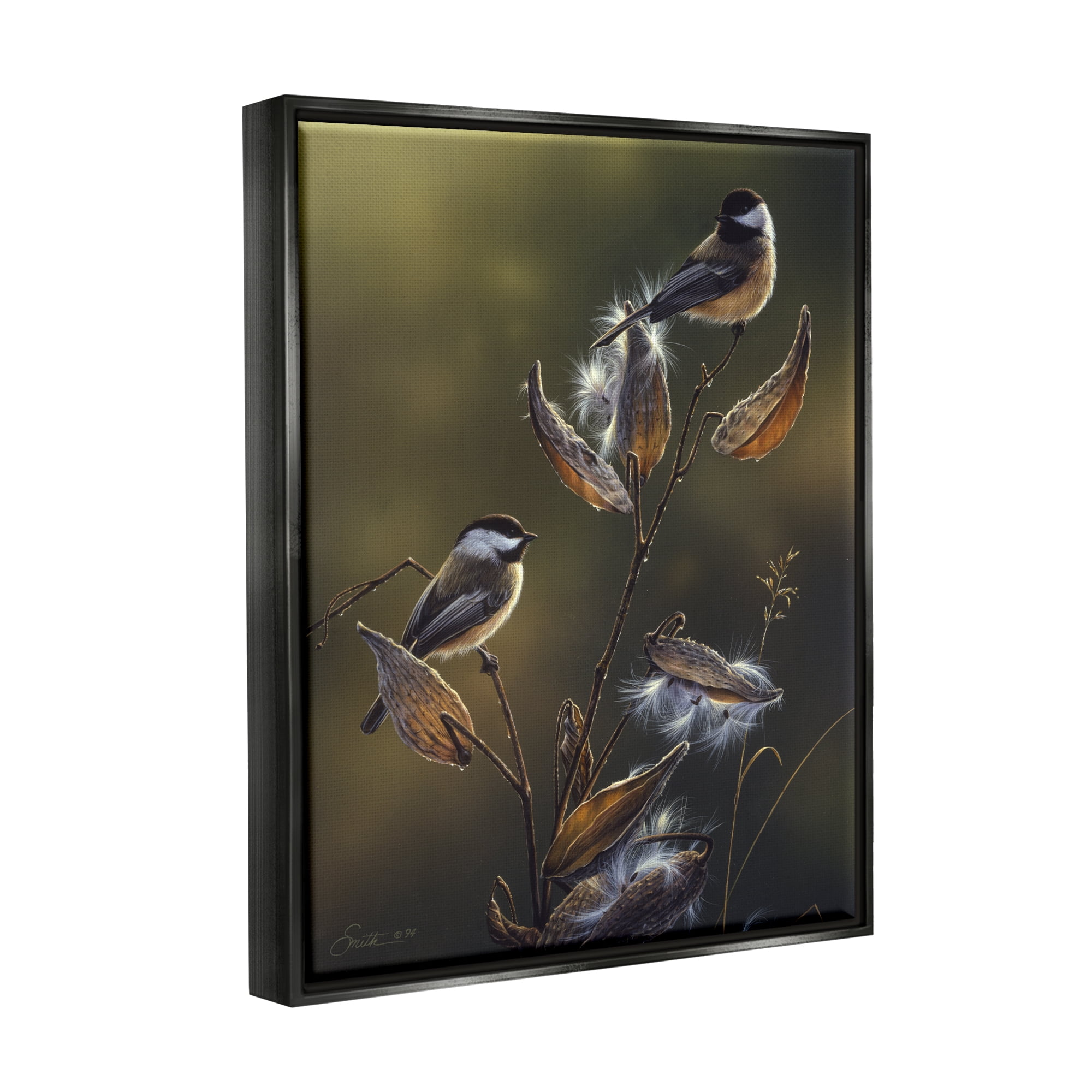 Stupell Industries Sunlit Nature Birds Perched Animals & Insects Painting Black Floater Framed Art Print Wall Art