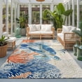 thumbnail image 2 of Area Rugs 4'x6'. Sea Turtle Coastal Carpet Runner Indoor Outdoor Rugs Home Decor Aesthetic, Blue Red Summer Beach Coral Nautical Vintage Non Slip Mats Washable Accent Rug for Living Room Bedroom, 2 of 8