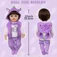 thumbnail image 3 of AmaMary 4-Piece Cotton Doll Outfit Set for 22-23 Inch Dolls – Includes Top, Jacket, Pants & Socks, Purple Dress-Up Clothes for Tea Party & Creative Play, 3 of 5