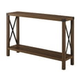 thumbnail image 5 of Walker Edison Magnolia Metal X Console Table, Dark Walnut, 5 of 18