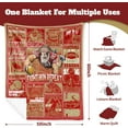 thumbnail image 5 of Football Blanket Football Style Throw Blanket 60" x 50" Fan Gifts for Men Soft Flannel Red Sofa Bed Couch, 5 of 5