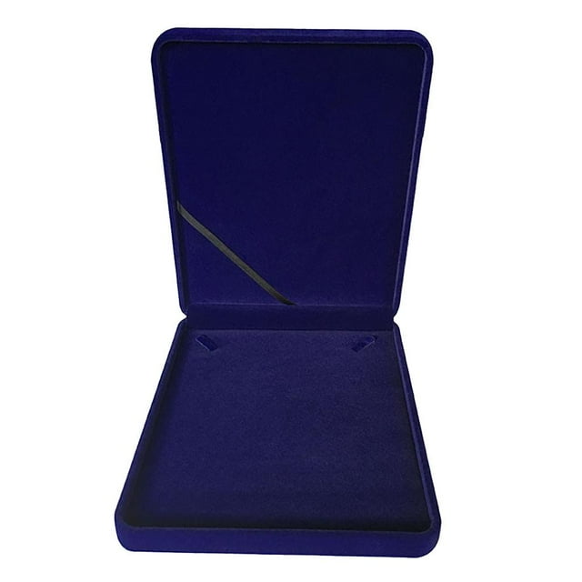 Caja de collar de de moda Bandeja de caja portátil de Azul Hugo Vitrina de collar de terciopelo
