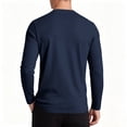 thumbnail image 6 of Men's Soft Breathable Long Sleeve Tops V Neck Slim Fit Basic T-Shirts Lightweight Casual Shirts for Indoor Outdoor Daily Layering,XL,Navy, 6 of 7