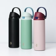 TAL 24oz Stainless Steel 2-in-1 Straw and Chug Water Bottle with Push Lid, Black