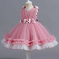 thumbnail image 2 of IBTOM CASTLE Toddler Flower Girls Tulle Dress Sleeveless Princess Tutu Dress Birthday Party Wedding Pageant Gown 9-12 Months Dusty Pink, 2 of 8