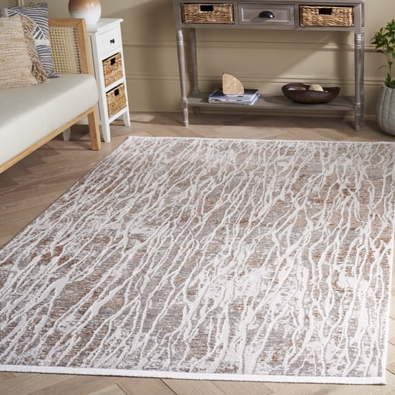 Safavieh Mila Mabel Distressed Polyester Area Rug, Beige/Gray, 5'3" x 7'6"