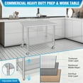 thumbnail image 4 of Stainless Steel Table for Prep & Work,36"x24"x35",NSF Commercial Heavy Duty Table with Undershelf,Caster Wheel for Restaurants,Silver, 4 of 7