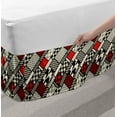 thumbnail image 2 of Modern Bed Skirt, Minimalist Abstract Pattern with Retro Fashion Geometric Effect, Elastic Bedskirt Dust Ruffle Wrap Around for Bedding Decor, 4 Sizes, White Black Red, by Ambesonne, 2 of 2