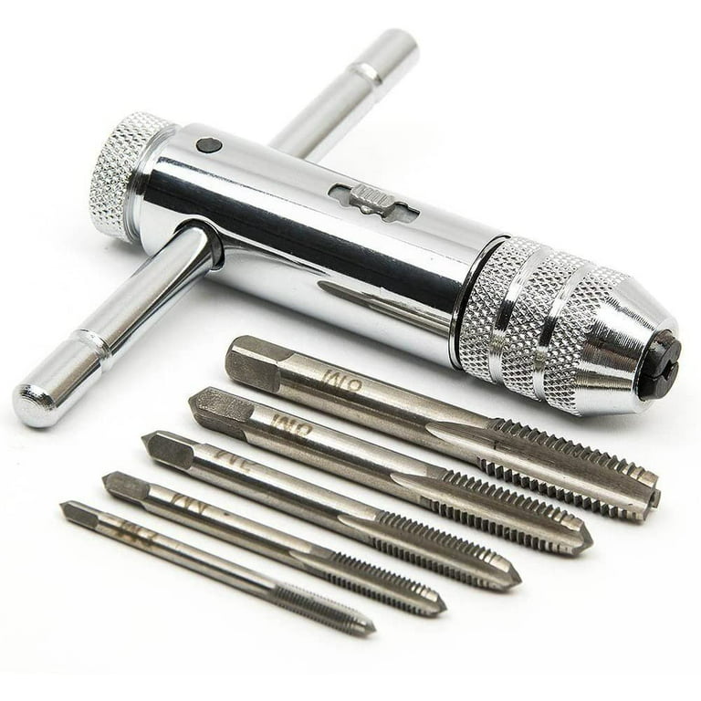 Eastwood Adjustable Ratcheting Thread Tap Wrench T-Handle Tap Holder  Tapping Threading Tool Set Left And Right Adjustment Hand