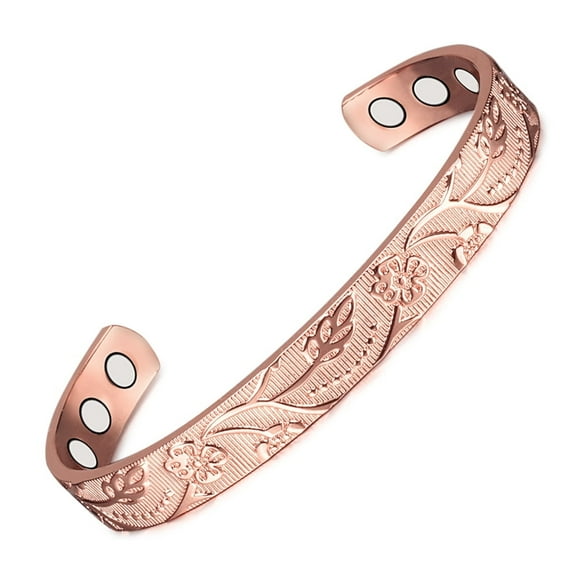 Pure Copper Bracelets for Women, Copper Bangles with 3500 Gauss Magnets, Jewelry Gift for Ladies,CPB-1042