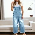 thumbnail image 2 of QHFBli Women Denim Jumpsuits 2025 Casual Sleeveless Loose Baggy Overalls Jeans Pants Jumpers with Pockets, 2 of 5