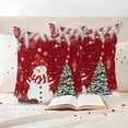 thumbnail image 3 of Red Christmas Outdoor Waterproof Pillow Covers, Snowman Xmas Balls Pine Needle Tree Decorative Square Throw Pillowcase Sofa Cushion Sham for Patio/Couch/Chair, 18"x18" 2 Pack, 3 of 8