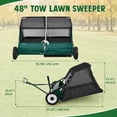42/44/48/50 Inch Tow Behind Lawn Sweeper, Leaf & Grass Collector with ...