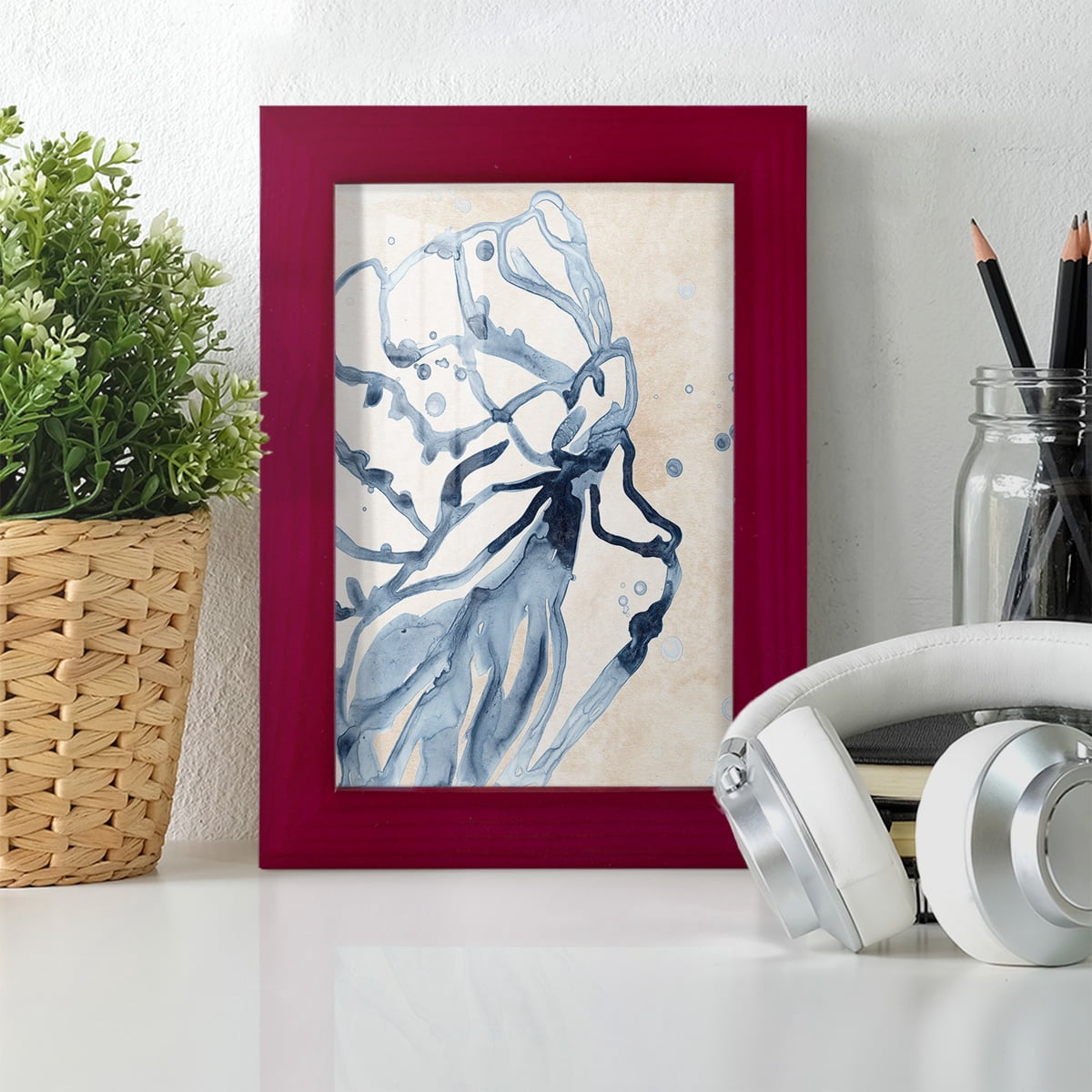 Water Shells I - Framed Print w/glass - Cherry Red