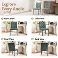 thumbnail image 6 of QuzyAor Tufted Chenille Dining Chair for Kitchen Living Room, Solid Wood Legs Farmhouse Accent Chair, Set of 2, Olive Green, 6 of 9