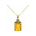 thumbnail image 5 of RYLOS Jewelry For Women Yellow Gold Plated Silver Emerald Cut Gemstone & Genuine Diamond Ring & Matching Necklace Rectangular 16X12MM  Citrine November Birthstone Womens Jewelry Matching, 5 of 8