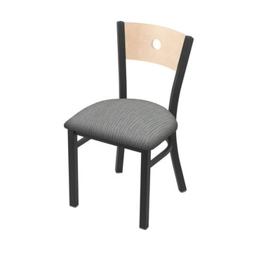Holland Bar Stool 630 Voltaire 18" Chair with Pewter Finish, Natural Back, and Graph Alpine Seat