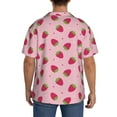 thumbnail image 5 of Xecao offers the Strawberries for Men's Casual Short-sleeved Shirt, a button-up collared shirt with a pocket, perfect for beach vacations and yacht travel in the 3X-Large size., 5 of 7