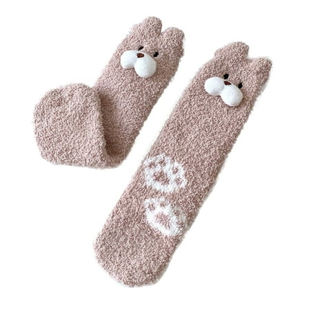 

Huaai socks for women Womens Cute Fashion Warm Coral Socks Children s Warm Warm Medium Tube Socks In Winter cute socks Pink