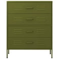 thumbnail image 3 of vidaXL Chest Of Drawer Olive Green Steel Medium Height-Adjustable, 3 of 11