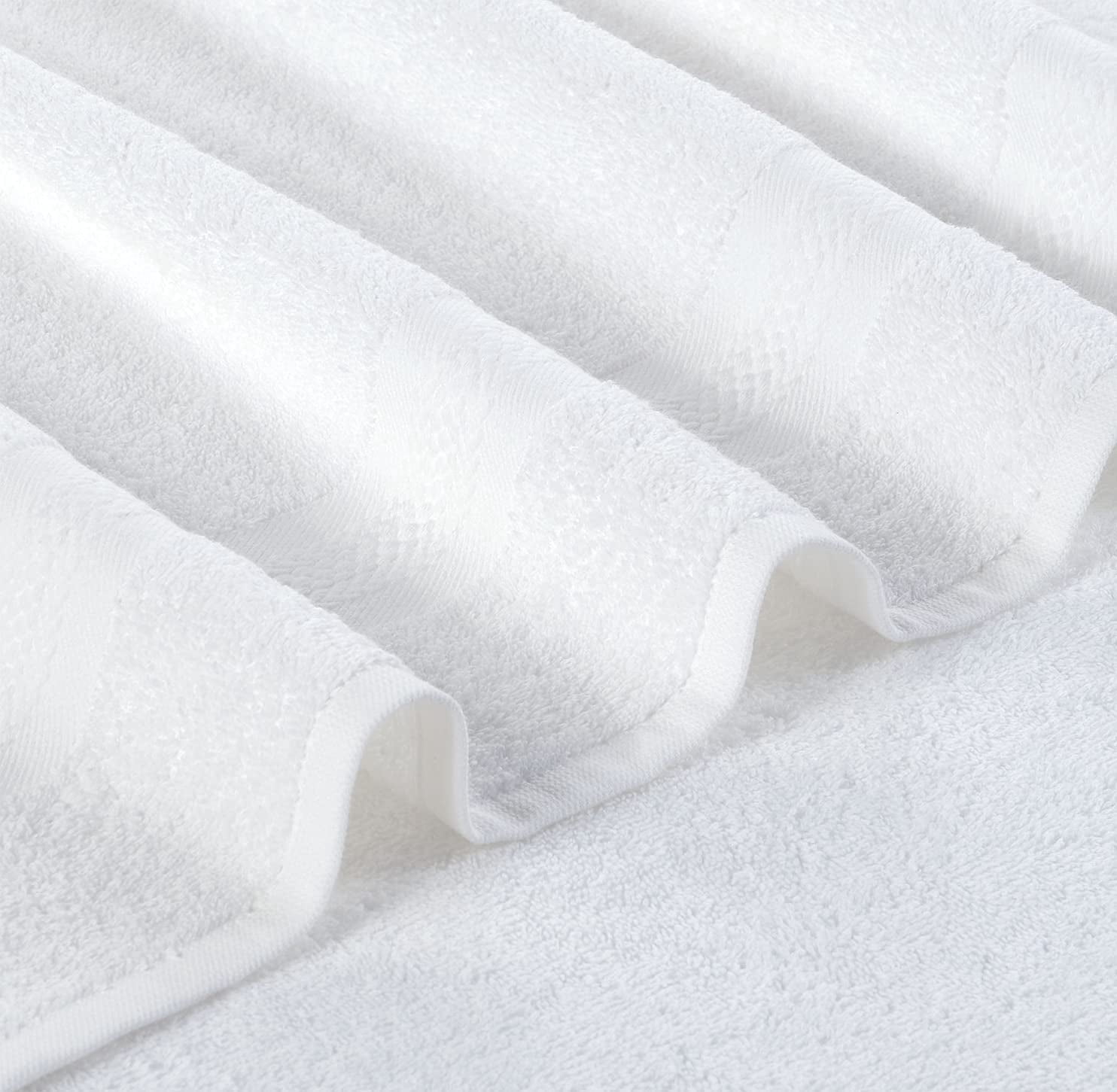 Regal Ruby, 6 Piece Towel Set, 2 Bath Towels 2 Hand Towels 2 Washcloths, Soft and Absorbent, 100% Turkish Cotton Towels for Bathroom and Kitchen Shower Towel, White