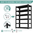 thumbnail image 7 of IKIMI 82"H 5-Tier Metal Garage Shelving, 2500Lbs Heavy Duty Adjustable Garage Storage Shelves for Home, Garage, Basement, 82.48"H x 48"W x 18"D, 7 of 7