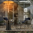 thumbnail image 5 of Outdoor Propane Heaters for Patio, 48000BTU Powerful Portable Patio Heaters w/Wheels/Round Table Design, Heavy Duty Stainless Steel Patio Heater with Safe Auto Shut Off Device for Outdoor Use, Black, 5 of 11
