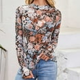 thumbnail image 5 of Towmus Womens Lace Long Sleeve Mesh Top Floral Neck Going Out Top Sheer Blouse Fashion Fall Outfits 2025, 5 of 6