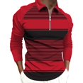thumbnail image 1 of Cathalem Polos pour Hommes Performance Polo Manches Longues Chemise à Col, Rouge TG, 1 of 5