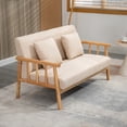 thumbnail image 3 of 48" 2-Seater Couch for Small Spaces, Modern Loveseat Sofa for Bedroom, Living Room Furniture, Upholstered Small Couch with Throw Pillow and Wood Legs,, 3 of 5