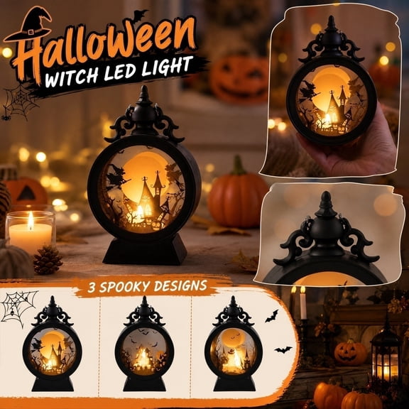 Halloween Witch LED Light, Glowing Figurine for Indoor and Outdoor Decorations, Holiday Party Decor for Yard, , and Home Display, 1Pack A