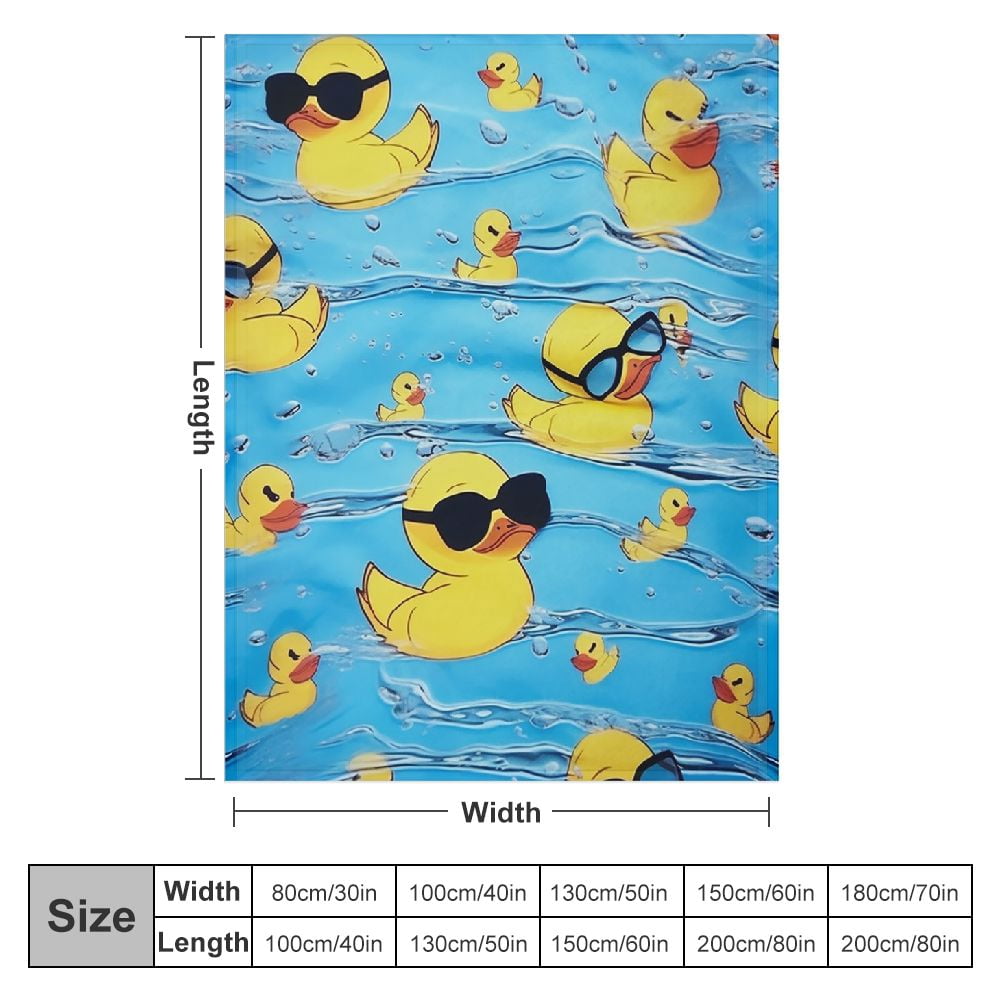 PRATYUS Duck Throw Blanket, Super-Soft Adorable Extra-Large Rubber Ducky Blanket for Boys, Girls, Kids, and Children, Ducky Print Security Blanket Warm and Cozy Throw for Bed Crib or Sofa