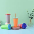 thumbnail image 4 of Tasses Changeant de Couleur 24 oz - 4 Tasses Réutilisables, Couvercles et Pailles, Ensemble de 4, 4 of 6