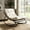 Beige, variant on Indoor Outdoor Papasan Rocking Chair with Cushion, Curved Metal Frame Rocking Chair for Bedroom Living Room Porch Patio