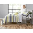 thumbnail image 2 of Mainstays Grey and Yellow Stripe 8 Piece Bed in a Bag Comforter Set with Sheets, King, 2 of 8