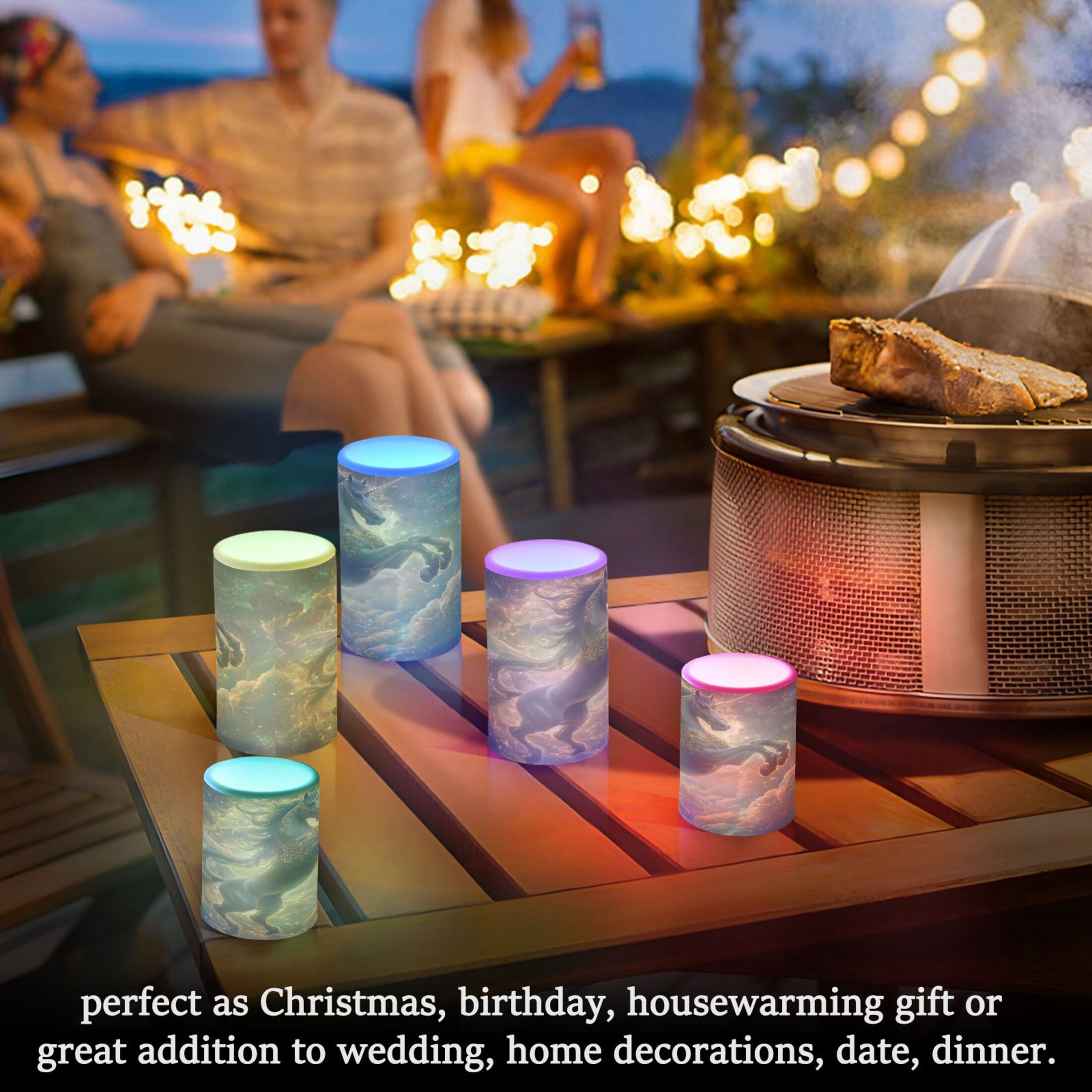 2 PCS Flameless Candles with Remote Timer LED Battery Operated Flickering Candle Light for Wedding Table Home Decoration Gifts Noble and Elegant Horse